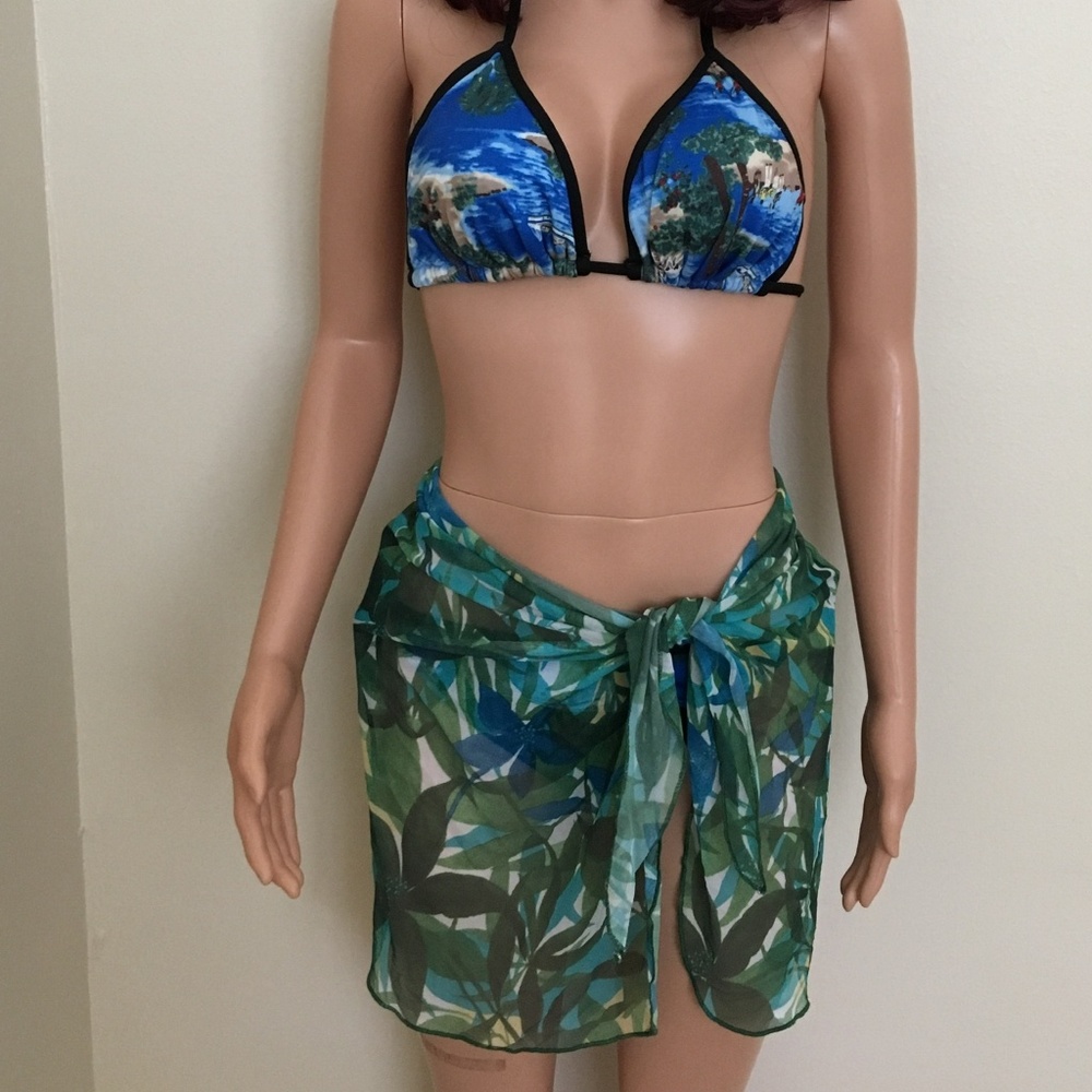 Sarong, Sheer Foliage Pattern